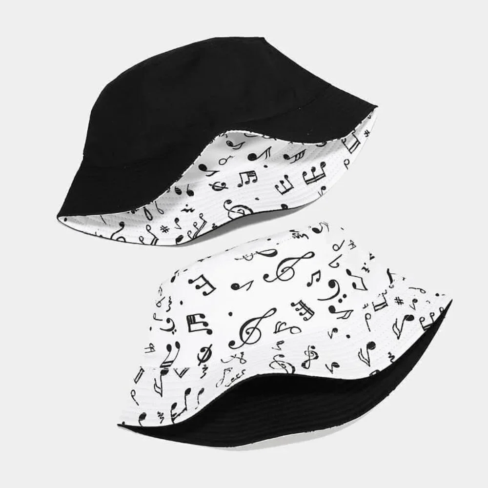Musical Note Pattern Bucket Hat